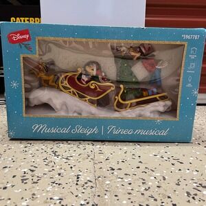 Disney Christmas Holiday Musical Sleigh Mickey Minnie‎ Goofy Pluto Music New Box